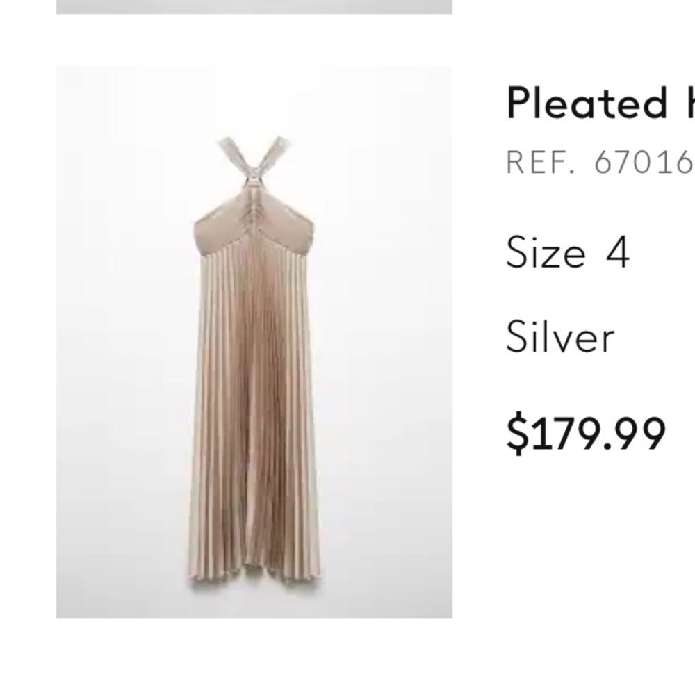 Mango Pleated Halter Neck Dress